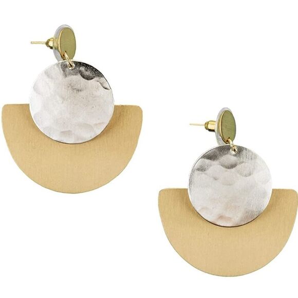 NWT Mair Boomie Gold & Silver Earrings - Picture 3 of 5